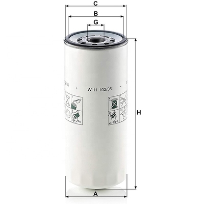 Auto-fitment FAP smeeroliefilter W1110236 voor vrachtwagens